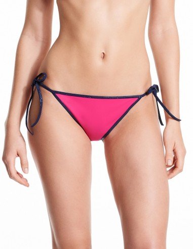 Bikini reversible Fuxia & Pink - bottom navy Lurex - Swimwear - Tooshie