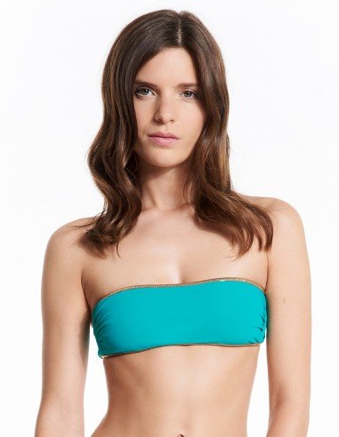 Bikini bandeau Jade / Flamingo top - Hampton collection - Swimwear - Tooshie