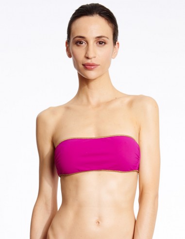 WHICH SEASON???Bikini bandeau Pink Fuxia / Sunflower top - Swimwear - Tooshie
