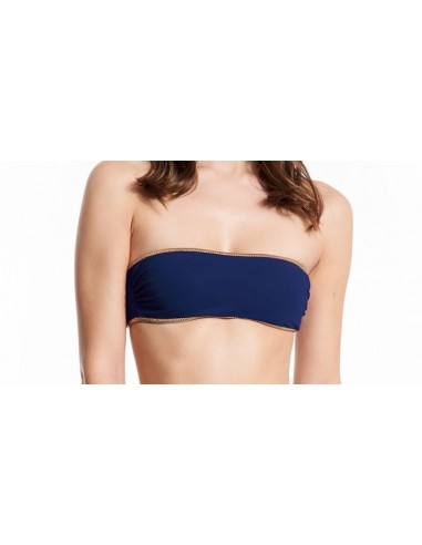 Bikini bandeau bordeaux / dark blue top - hampton collection - Swimwear - Tooshie