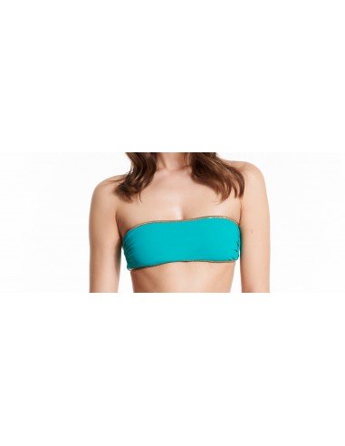 Bikini bandeau turquoise / waterfall top - hampton collection - Swimwear - Tooshie