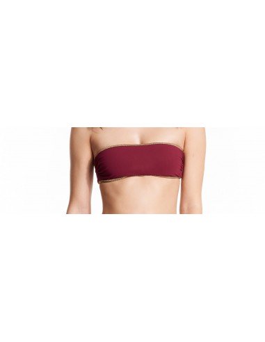 Bikini bandeau Bordeaux Fuxia top - Swimwear - Tooshie