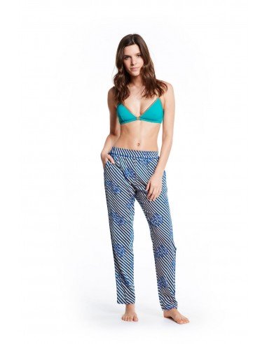 TROUSERS COTTON PRINTED CAPRI - Beachwear - Tooshie